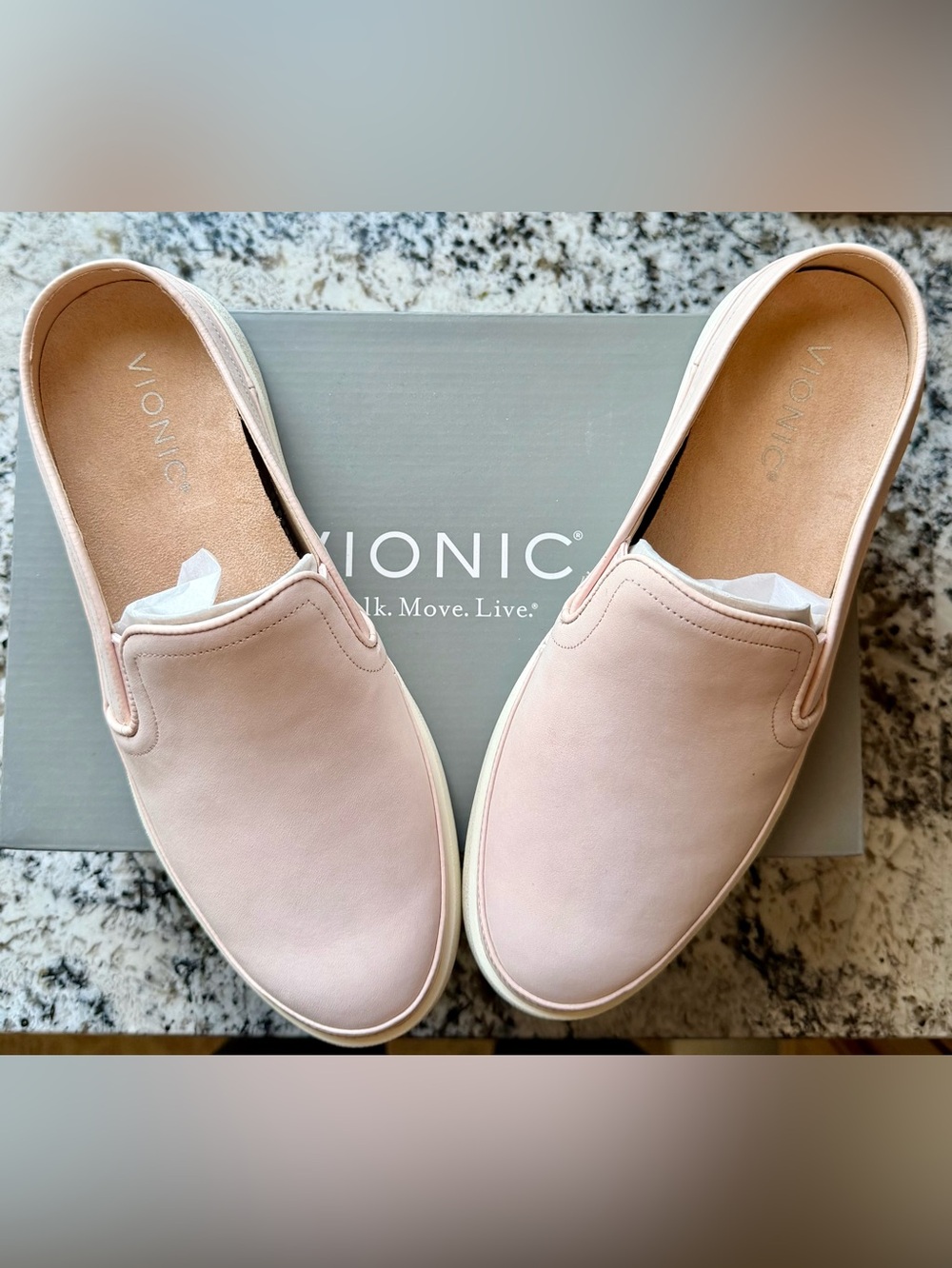 Vionic Pale Peony Pink Nubuck Leather Slip-On Mule_Sz 8M - Picture 2 of 10